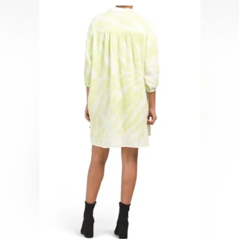 Young Fabulous and Broke Tie Dye Linen Blend Sand Dollar Shirt Dress, Size L - Picture 12 of 13